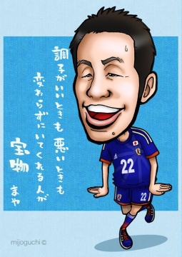 サッカー 吉田麻也さんの似顔絵